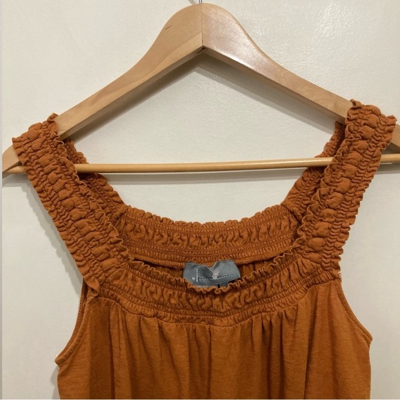 Anthropologie Lillian Ruched Tank Top Size Small-Medium Rust Orange New - Picture 5 of 10